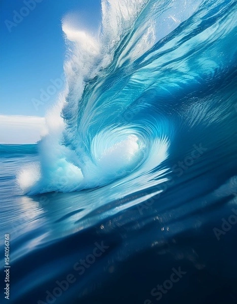 Obraz 青い海の大きな波（Big waves of the blue ocean）
