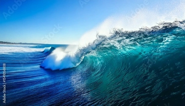 Obraz 青い海の大きな波（Big waves of the blue ocean）
