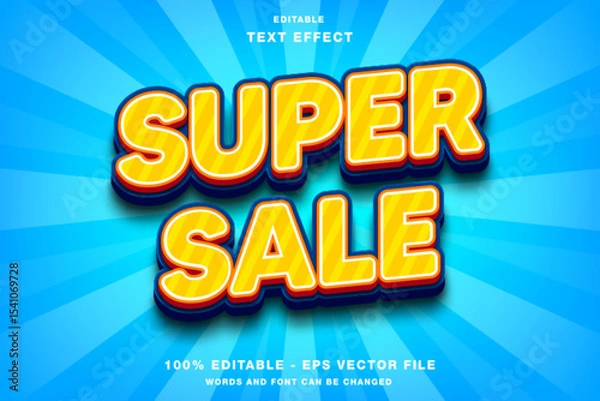 Obraz Super Sale 3D Editable Text Effect Template Premium Vector