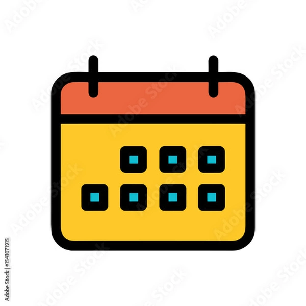 Fototapeta Bold calendar icon with marked days. Icon symbol illustration
