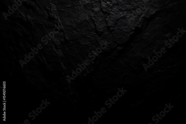 Fototapeta Dark Rock Surface Background, Black Textured Stone Detail, Rough Natural Pattern, Moody Matte Finish