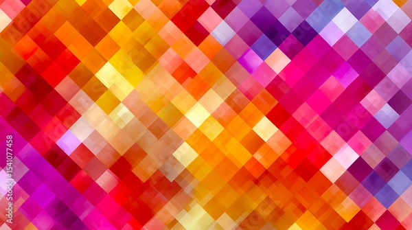 Fototapeta Abstract background with colorful geometric shapes forming a mosaic pattern design element texture