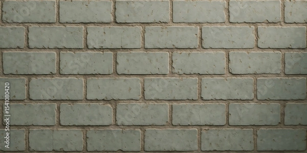 Fototapeta Light Grey Brick Wall Background, Textured Masonry Surface, Rustic Cement Pattern, Industrial Vintage Design