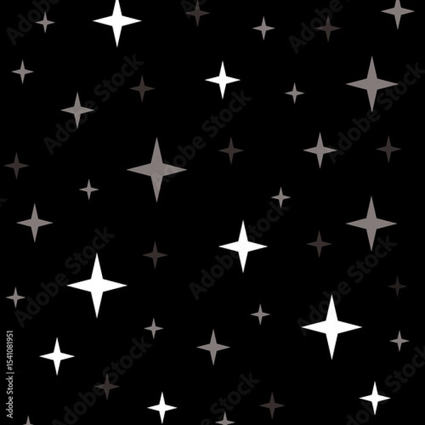Obraz Black and white star background vector image.