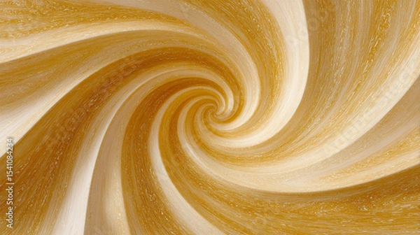 Fototapeta An abstract swirl of golden and white lines creating a mesmerizing spiral pattern in the center