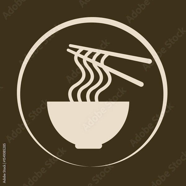 Obraz Food icon logo cup with noodles.