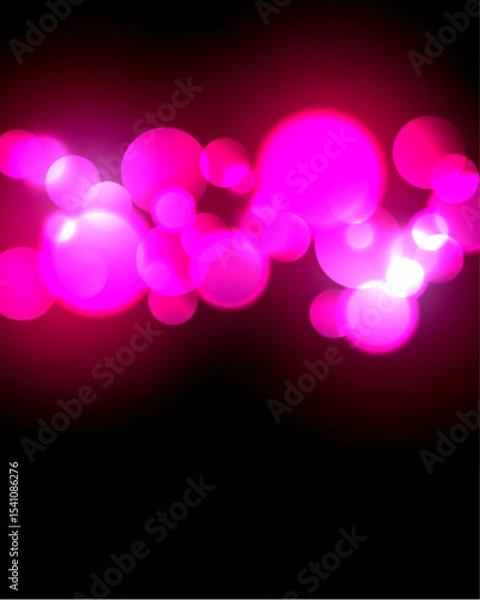 Fototapeta Abstract. bokeh blur light on pink and black background. vector.