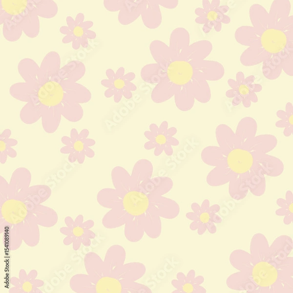 Obraz Pink floral wallpaper pattern vector illustration.