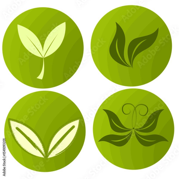 Fototapeta Vector set of trees. Tree symbols.