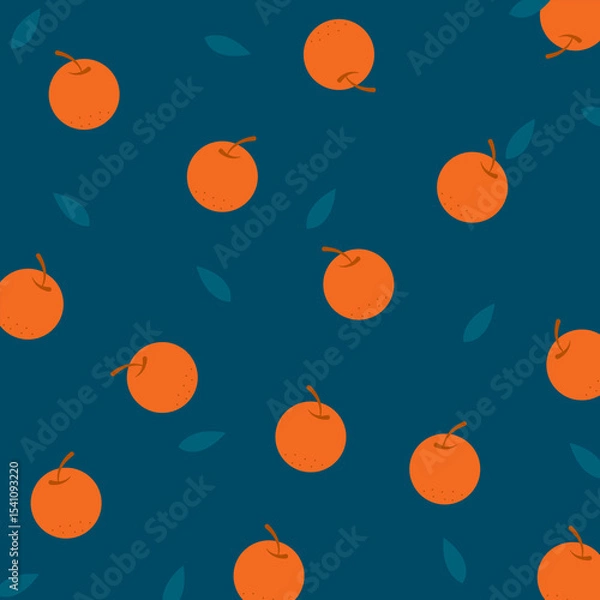 Fototapeta Orange fruit pattern vector illustration. Orange pattern.