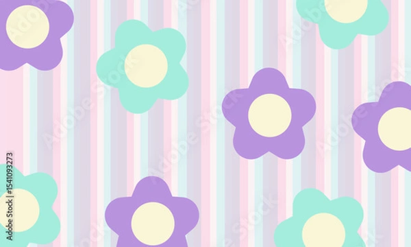 Obraz Beautiful pastel colored cute flower vector illustration.