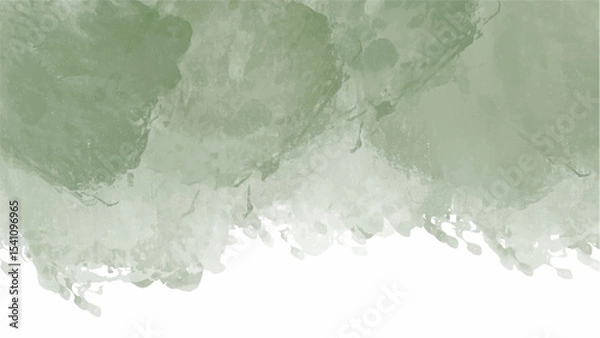 Fototapeta Green watercolor background with copyspace for your design. vector.