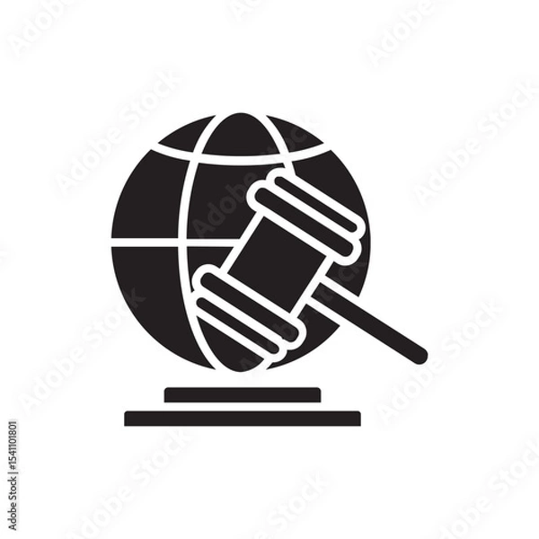 Fototapeta justice gavel and globe