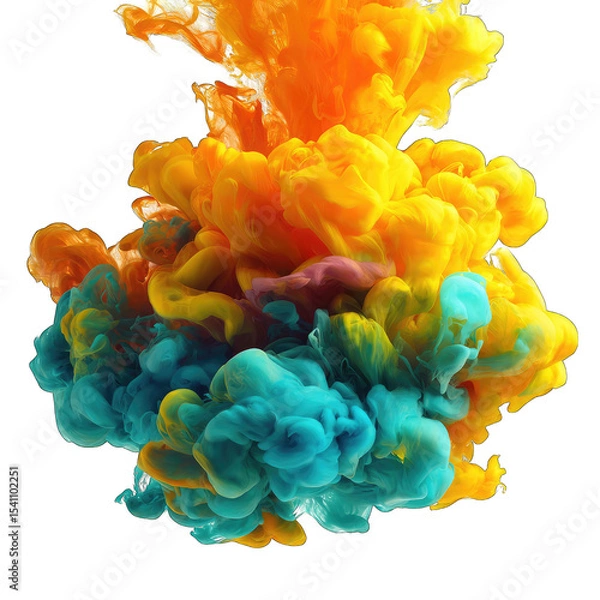 Fototapeta Vibrant swirling colors explode in a dynamic abstract form