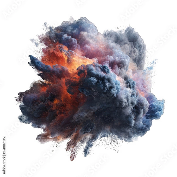 Fototapeta Exploding cloud of smoke, vibrant colors