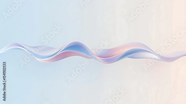 Obraz Abstract Pastel Pink Blue Wave Flowing Digital Art Smooth Gradient Swirl image