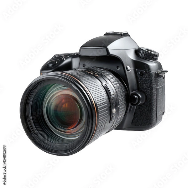 Fototapeta Black DSLR camera with large lens