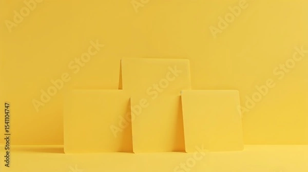 Obraz Minimalist Yellow Square Display Stand Product Presentation Background squares
