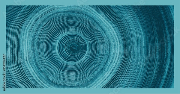 Fototapeta Detailed close-up of a tree ring cross-section, highlighting the intricate growth patterns and the passage of time. Perfect for themes of nature, sustainability, environment.