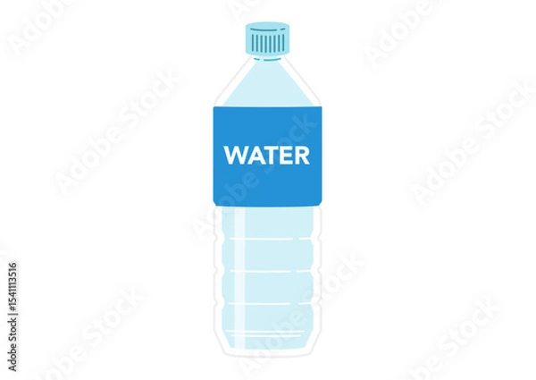 Fototapeta 500ミリリットルペットボトルのミネラルウォーターのイラスト　正面