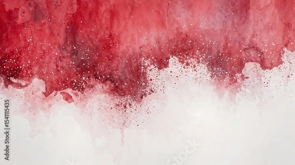 Obraz Abstract Watercolor Painting Red Burgundy White Splashes Texture Background image