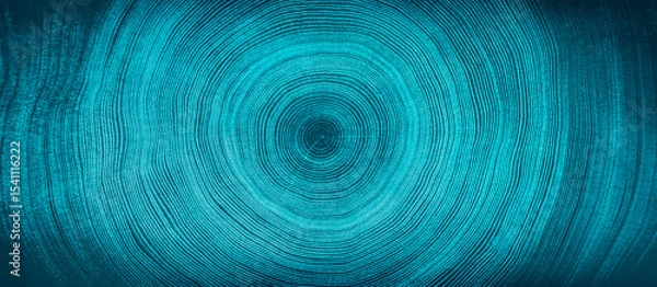 Fototapeta Detailed close-up of a tree ring cross-section, highlighting the intricate growth patterns and the passage of time. Perfect for themes of nature, sustainability, environment.