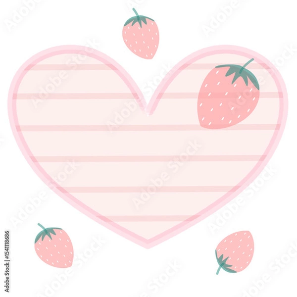 Fototapeta Vector image of strawberry patterned notepad.