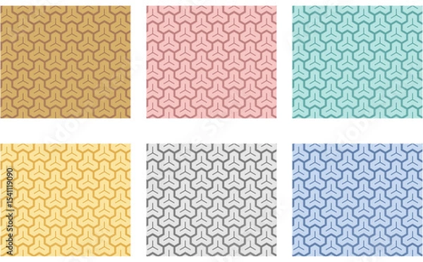 Obraz 六角矢印パターンセット（6色）