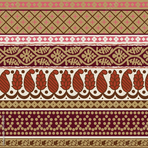 Obraz a set of decorative patterns in brown and pink