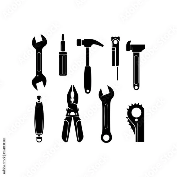 Fototapeta Mechanic tools silhouette vector