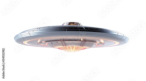 Fototapeta Futuristic Spaceship Design Sci-fi Craft Flying Saucer Alien Technology 3D Render