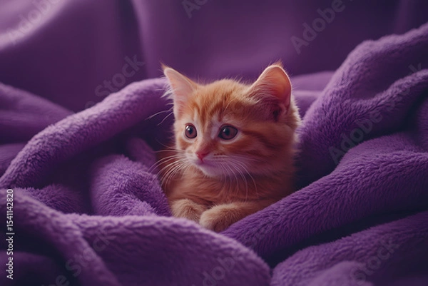 Fototapeta cat lying on the bed