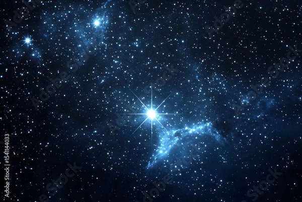 Fototapeta a bright star shines brightly in the night sky