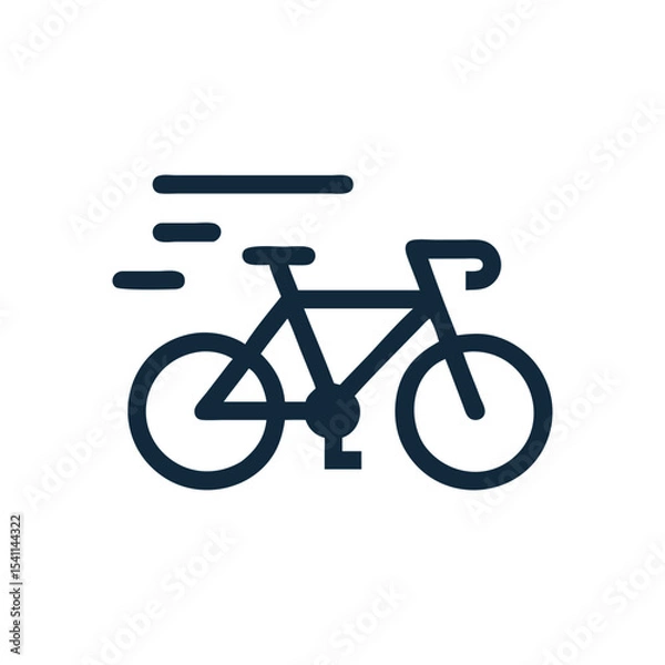 Fototapeta Bicycle with motion lines icon
