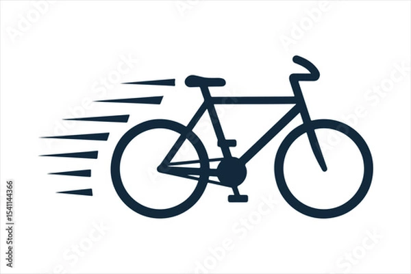 Fototapeta Speed Bicycle Icon with Motion Lines

