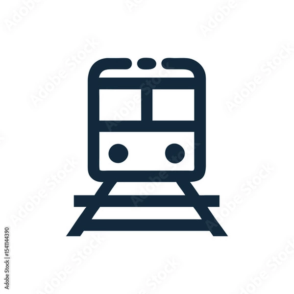 Fototapeta Minimal Train and Tracks Symbol