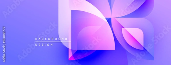 Fototapeta Abstract purple design features geometric shapes, gradients, soft lighting. Modern background suitable for digital projects.
