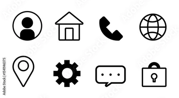Obraz Simple Pictogram Vector Icon Set for Web and Business
