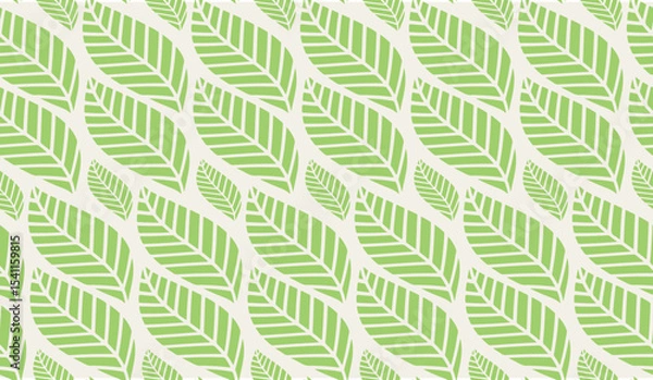 Obraz Hand-drawn floral leaf seamless pattern