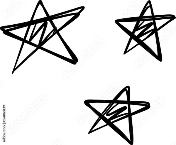 Fototapeta Scribble Doodle Stars