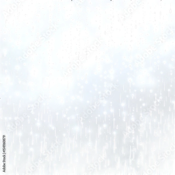 Obraz Raindrops Sliding Down Window with Overcast Sky on Transparent Background