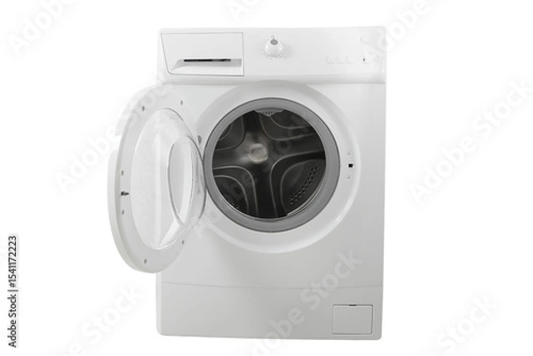 Obraz Transparent door washing machine for easy access, isolated on white, PNG