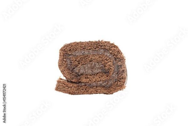 Obraz Cake roll isolated on white background, PNG