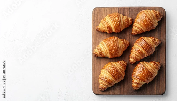 Obraz Wooden board with different sweet croissants