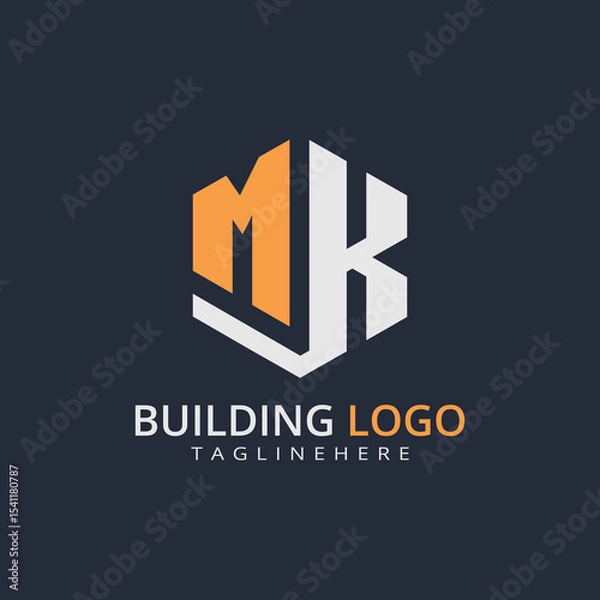 Fototapeta Modern Building Letter Logo Design – Real Estate Monogram Branding
