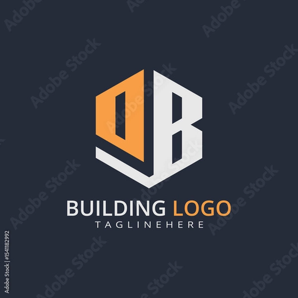 Fototapeta Modern Building Letter Logo Design – Real Estate Monogram Branding
