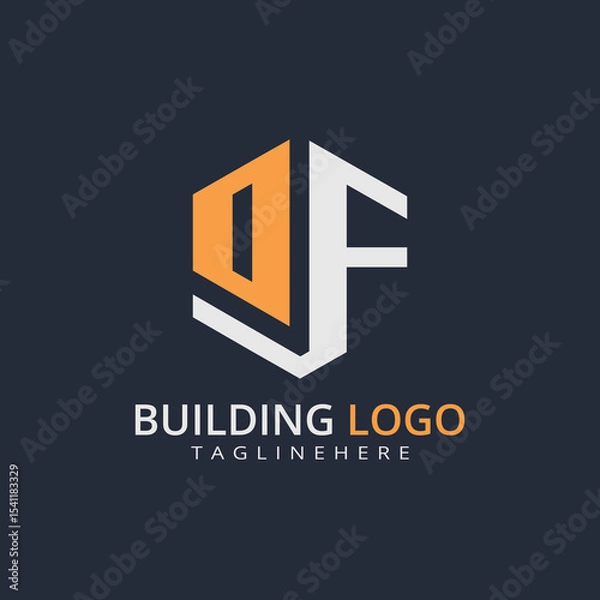Fototapeta Modern Building Letter Logo Design – Real Estate Monogram Branding
