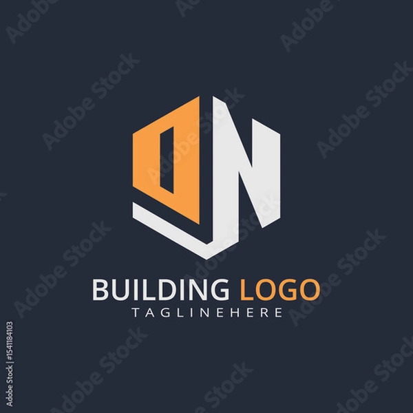 Fototapeta Modern Building Letter Logo Design – Real Estate Monogram Branding
