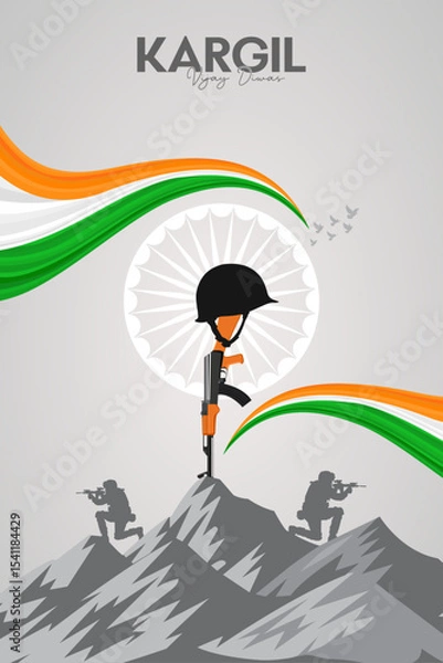 Fototapeta Kargil Vijay Diwas Story: Honoring soldiers, sacrifice, and the Indian flag