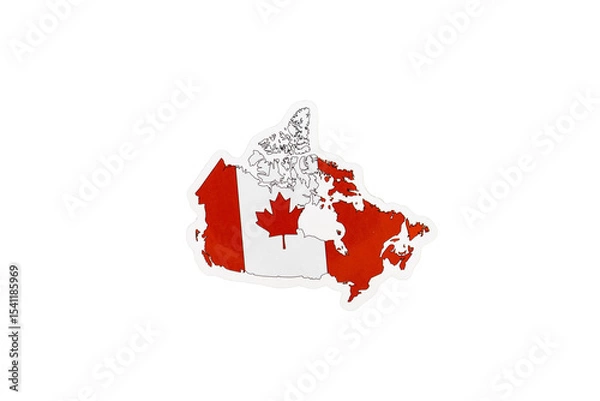 Obraz Canada Map with Red Maple Leaf Flag